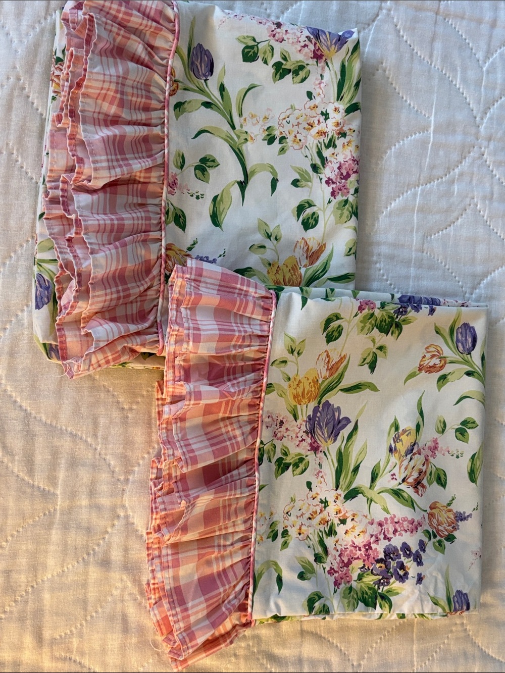 Vintage Laura Ashley 90s Cotton Blend Floral Pillowcases
